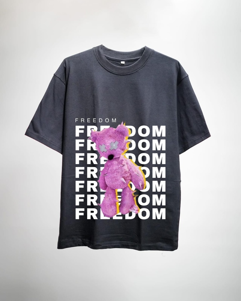 OVERSIZED FREEDOM Printed Black T-Shirt || Snoozones ||GEN Z