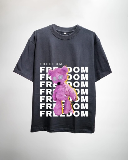 OVERSIZED FREEDOM Printed Black T-Shirt || Snoozones ||GEN Z